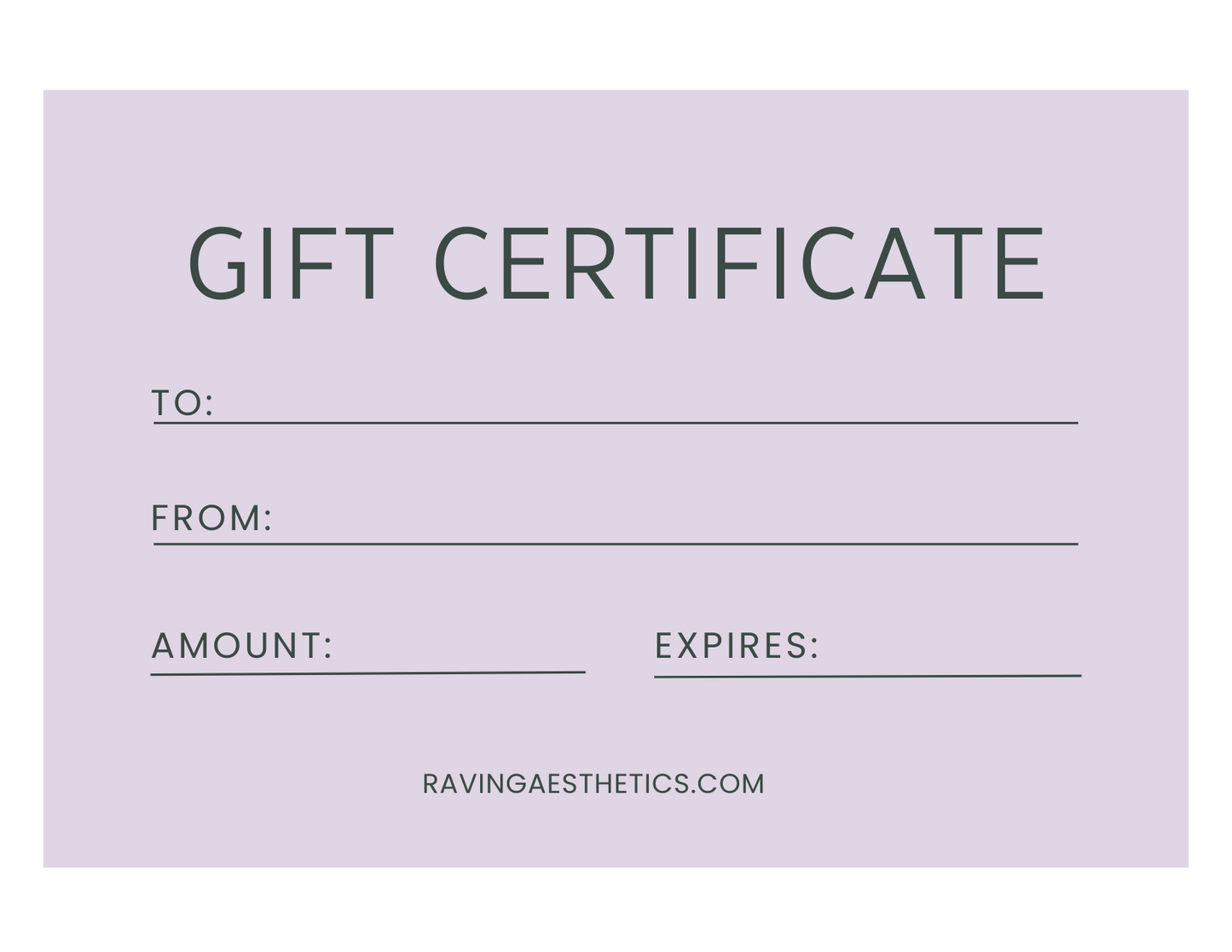 Raving Aesthetics Gift Card